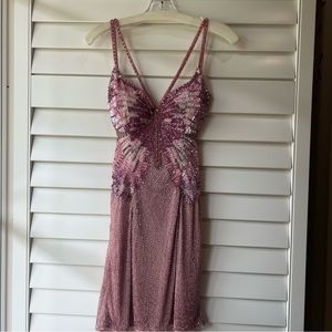 Sherri Hill Pink Butterfly Dress